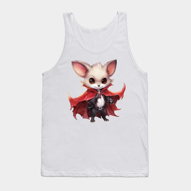 Cartoon Kangaroo in Dracula Costume Tank Top by Chromatic Fusion Studio